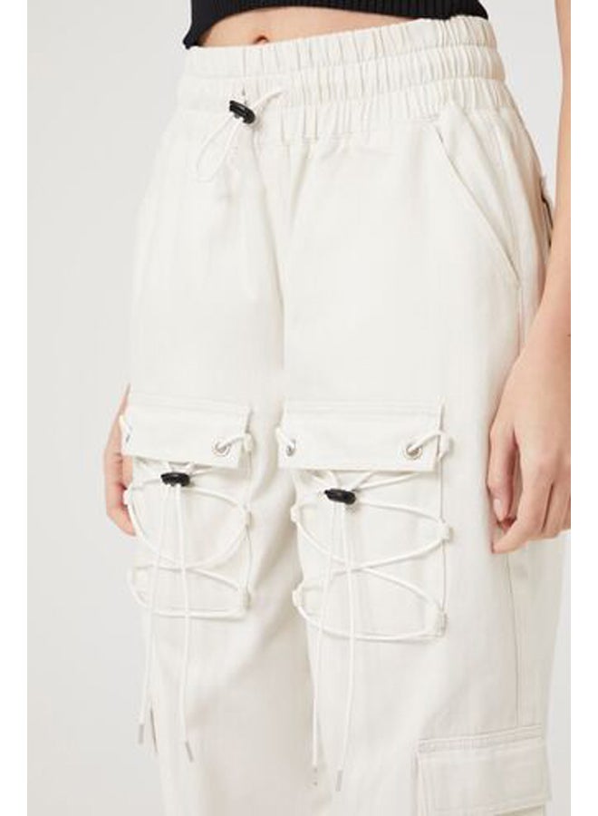 FOREVER 21 Drawstring Cargo Denim Joggers - Image 5