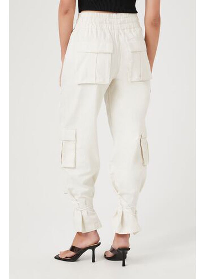 FOREVER 21 Drawstring Cargo Denim Joggers - Image 3