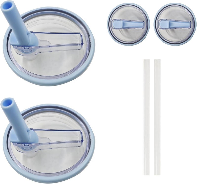 Replacement Flip Straw Lid for Tumbler â€“ Leak-Proof, Splash-Resistant Flip Lid With Easy Grip, Reusable Tumbler Cover, Spill-Proof Cup Lid Compatible With Most 40 Oz Cups (Baby Blue)