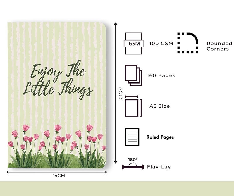 BOUND N FOUND 90 GSM A5 Journal: 160 Pages | Ruled | (Enjoy The Little Things) - Image 2