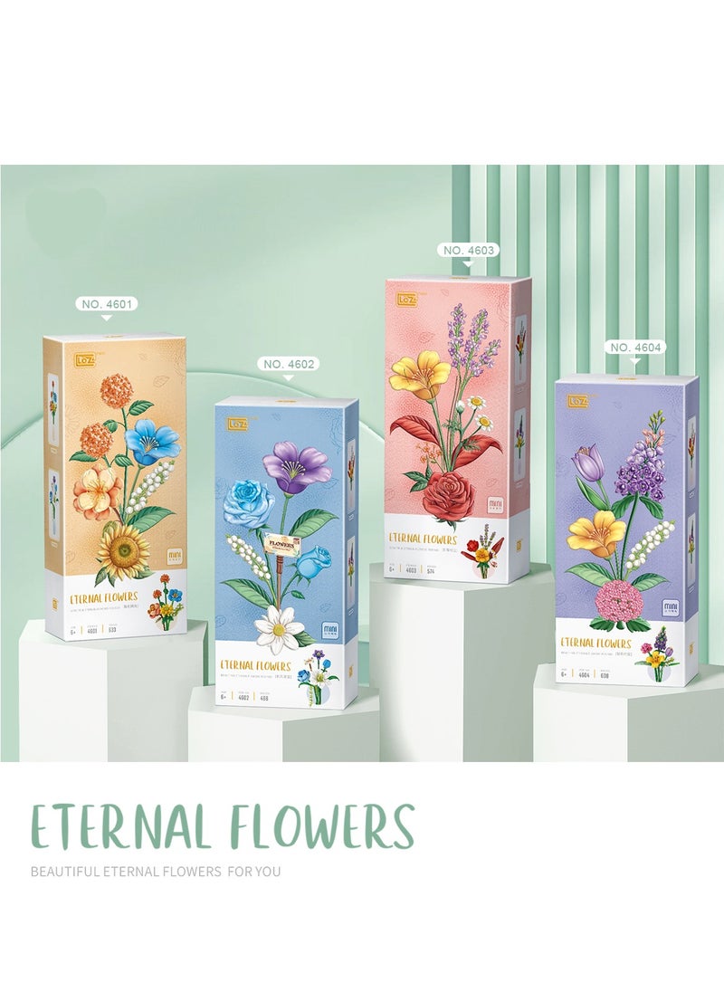 Generic - New Mini Blocks Flower Bouquet Building Sets Artificial Flowers Building Blocks Decoration Home 608 Pcs Botanical Collection For Adults - Image 1