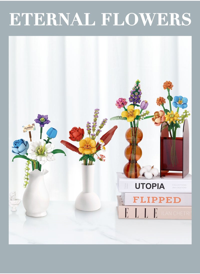 Generic - New Mini Blocks Flower Bouquet Building Sets Artificial Flowers Building Blocks Decoration Home 608 Pcs Botanical Collection For Adults - Image 1