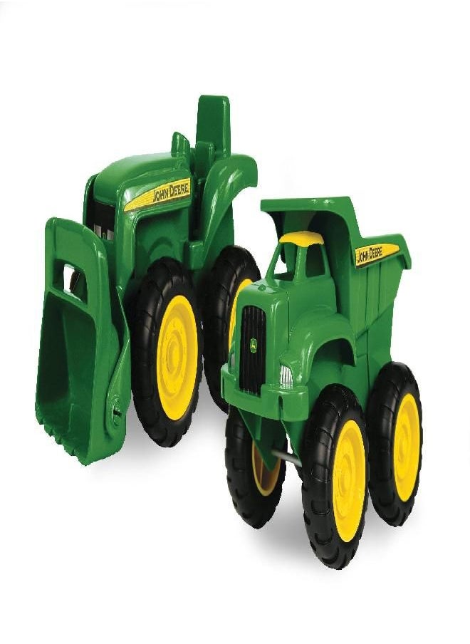 John Deere John Deere Sandbox Vehicle Set - Includes Dump Truck and Tractor Toy with Loader - Girl and Boy - Ages 18 Months and Up - 6 Inch - 2 Count,Green  - Image 4