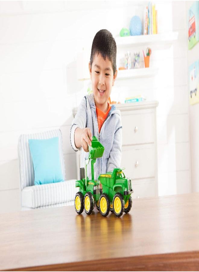 John Deere John Deere Sandbox Vehicle Set - Includes Dump Truck and Tractor Toy with Loader - Girl and Boy - Ages 18 Months and Up - 6 Inch - 2 Count,Green  - Image 5