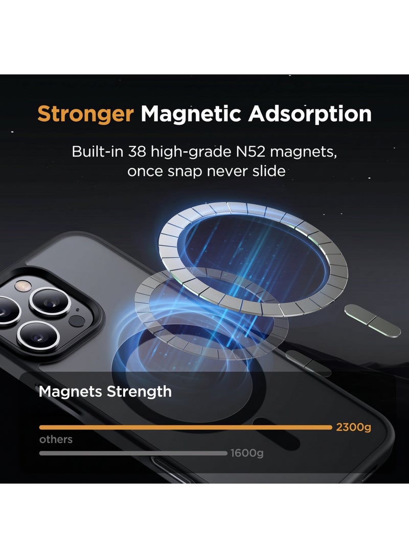 ACLIX Matte Magnetic Case for iPhone 15 Pro Max [Shockproof & Slim] Matte Hard Back Cover with High-Grade Protection | Black - Image 5