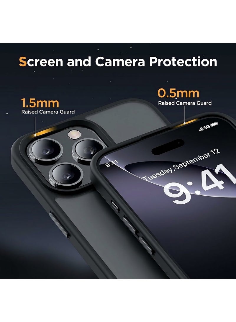 ACLIX Matte Magnetic Case for iPhone 15 Pro Max [Shockproof & Slim] Matte Hard Back Cover with High-Grade Protection | Black - Image 2