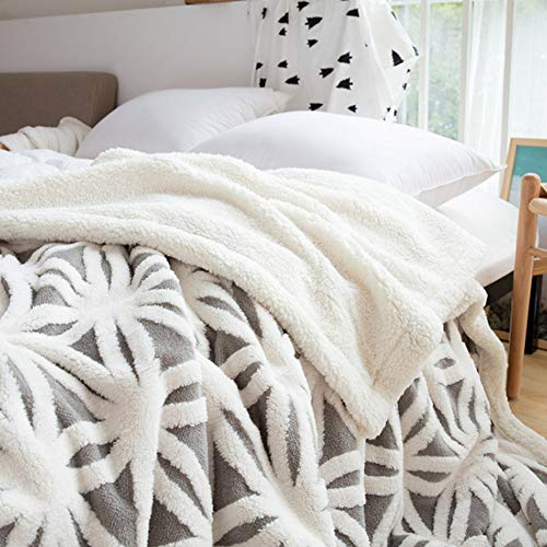 LOMAO Sherpa Fleece Blanket 60x80 Fuzzy Soft Throw Blanket Dual Sided Blanket for Couch Sofa Bed (Grey, 60''x80'') - Image 4
