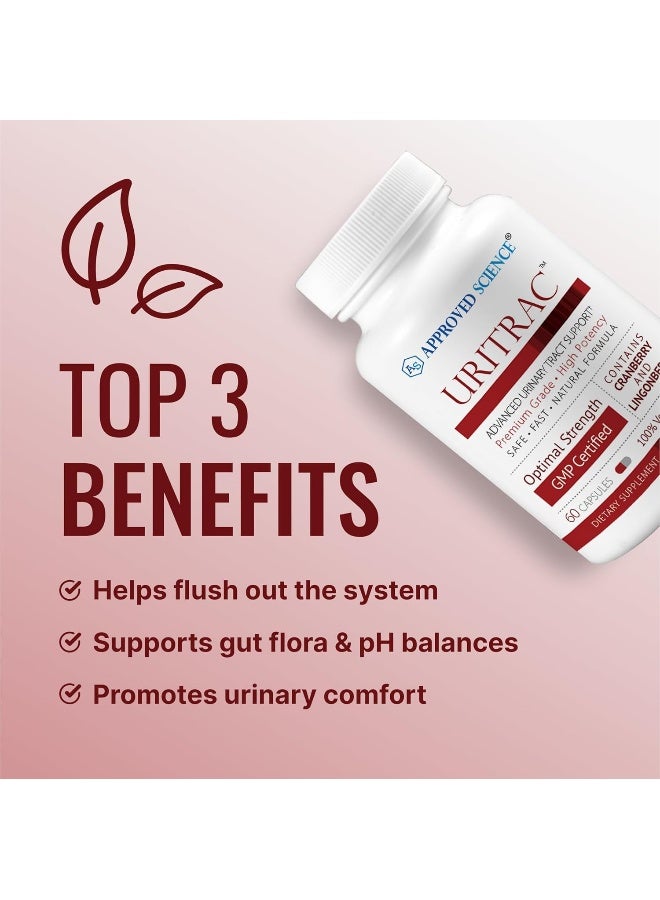 Approved Science Uritrac™ - UTI Support - Cranberry, D-Mannose, Lingonberry - Vegan Friendly - 1 Bottle Supply - Image 3