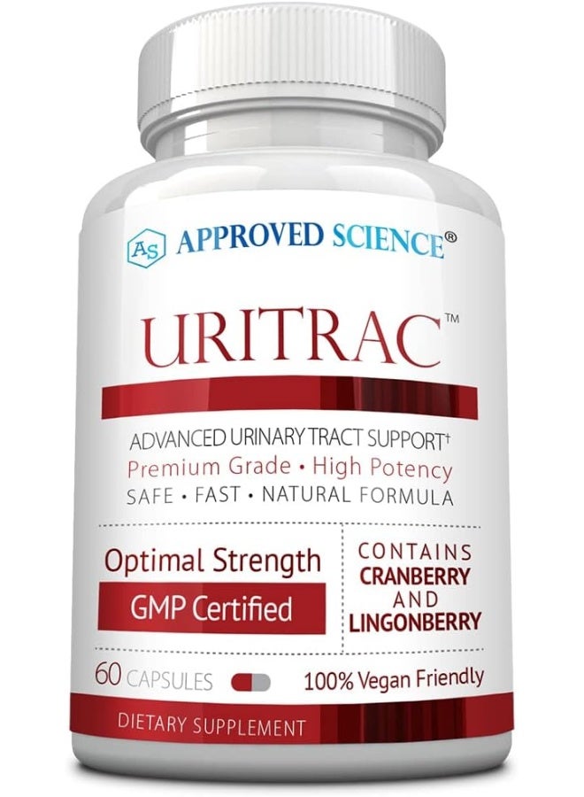 Approved Science Uritrac™ - UTI Support - Cranberry, D-Mannose, Lingonberry - Vegan Friendly - 1 Bottle Supply - Image 1