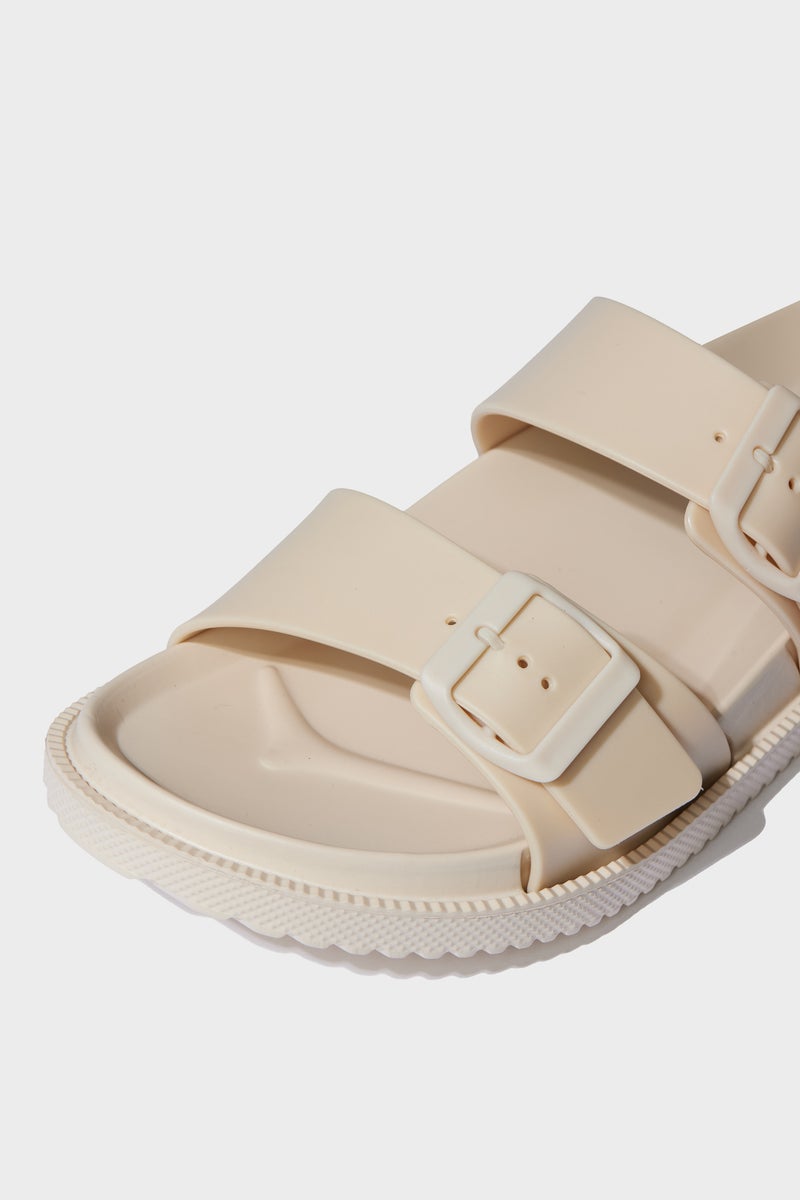 DeFacto Beige Woman Woman Flat Sole Slippers Casual - Image 5