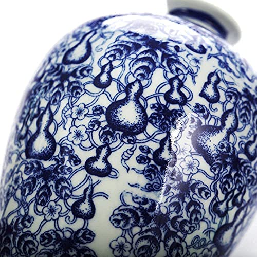 Bigsee Chinese Blue and White Vase, Antique Handmade Ceramic Flower Vase, Decorative Glazed Vases for Home Decor, Table, Living Room, Fish Tail Vase (No.01) - Image 5