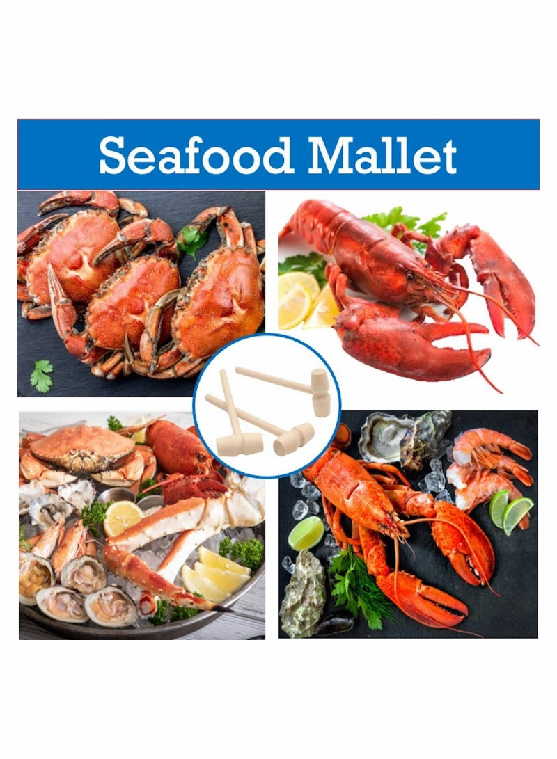 SOLARAE 20 Pieces Wooden Crab Mallet for Cracking Seafood, Crab, Lobster, Wooden Mallet Mini Hammer Toy for Kids, Mini Wooden Hammer for Chocolate Hammer Mini Wooden - Image 4