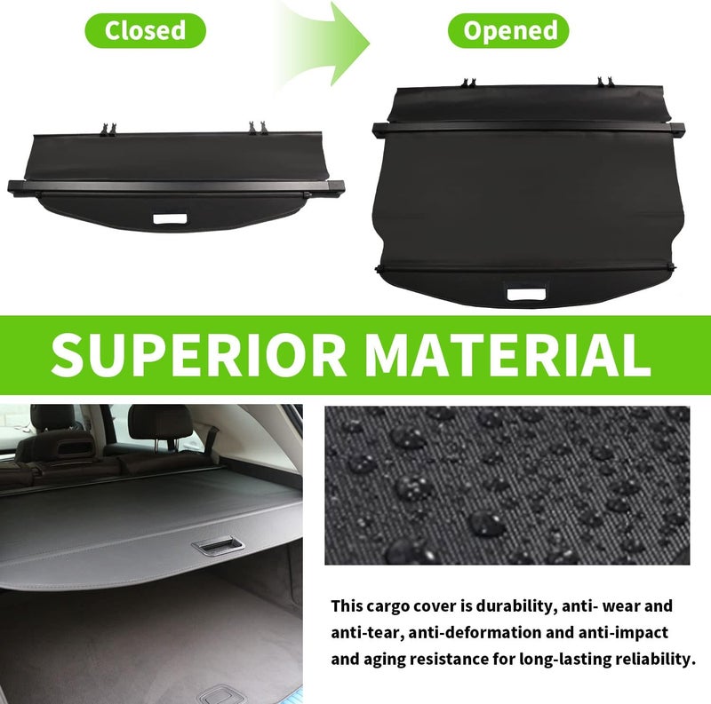 Liizoo Retractable Black Cargo Cover for Chevy Equinox & GMC Terrain (2010-2017) - Image 3