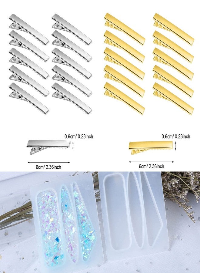 Cayway Hair Pin Casting Mold Set Kit, 7 PCS Hair Clip Resin Molds Silicone Jewelry Molds and 24 PCS Metal Clip for Hair Pin, Keychain, Bookmark, Pendant - Image 5