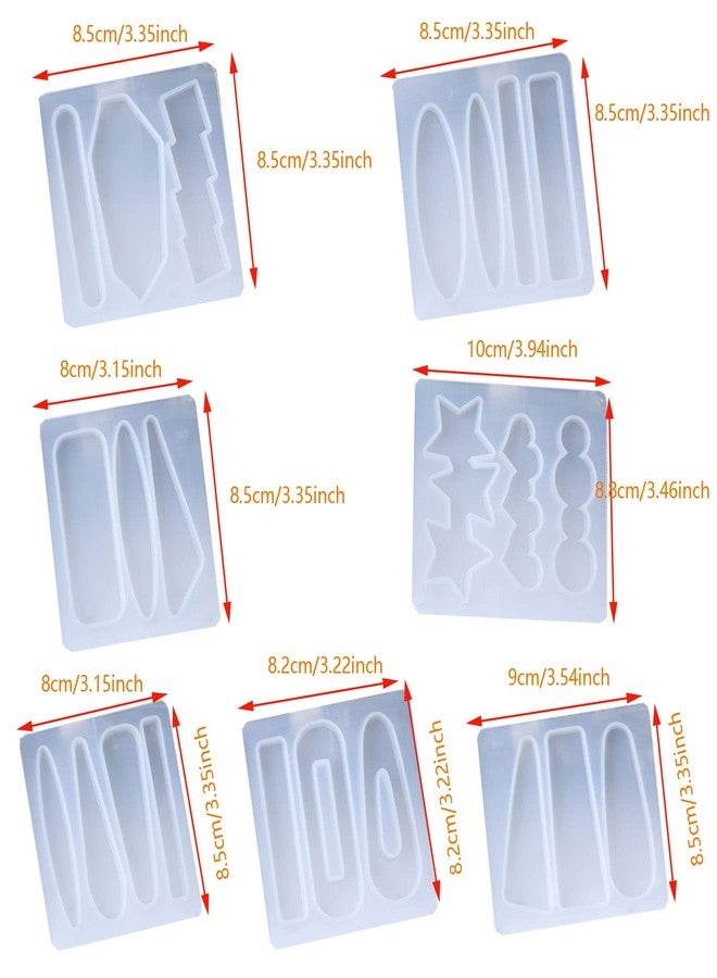 Cayway Hair Pin Casting Mold Set Kit, 7 PCS Hair Clip Resin Molds Silicone Jewelry Molds and 24 PCS Metal Clip for Hair Pin, Keychain, Bookmark, Pendant - Image 2