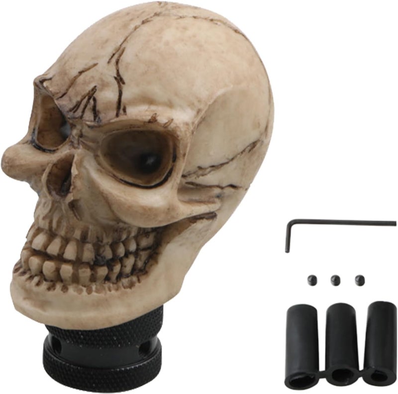 Car Skulls Gear Shift Knob, with Eye-Catching Design, Yellow, Gray, Black, Skeleton Shifter Handle, Decorative Transmission Lever, Easy Installation, for Vehicle Customization - Image 4