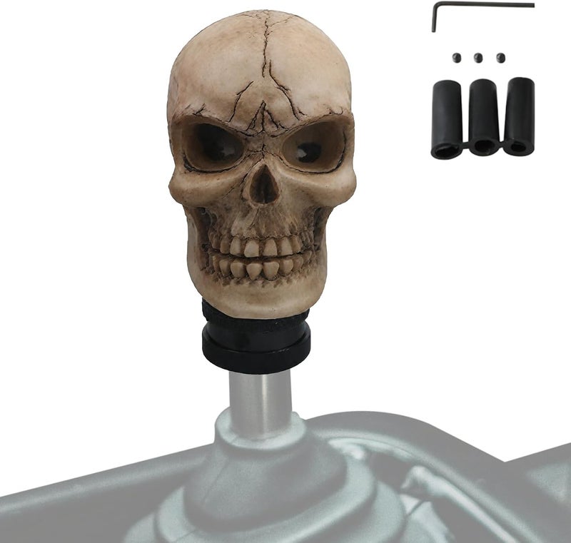 Car Skulls Gear Shift Knob, with Eye-Catching Design, Yellow, Gray, Black, Skeleton Shifter Handle, Decorative Transmission Lever, Easy Installation, for Vehicle Customization - Image 5