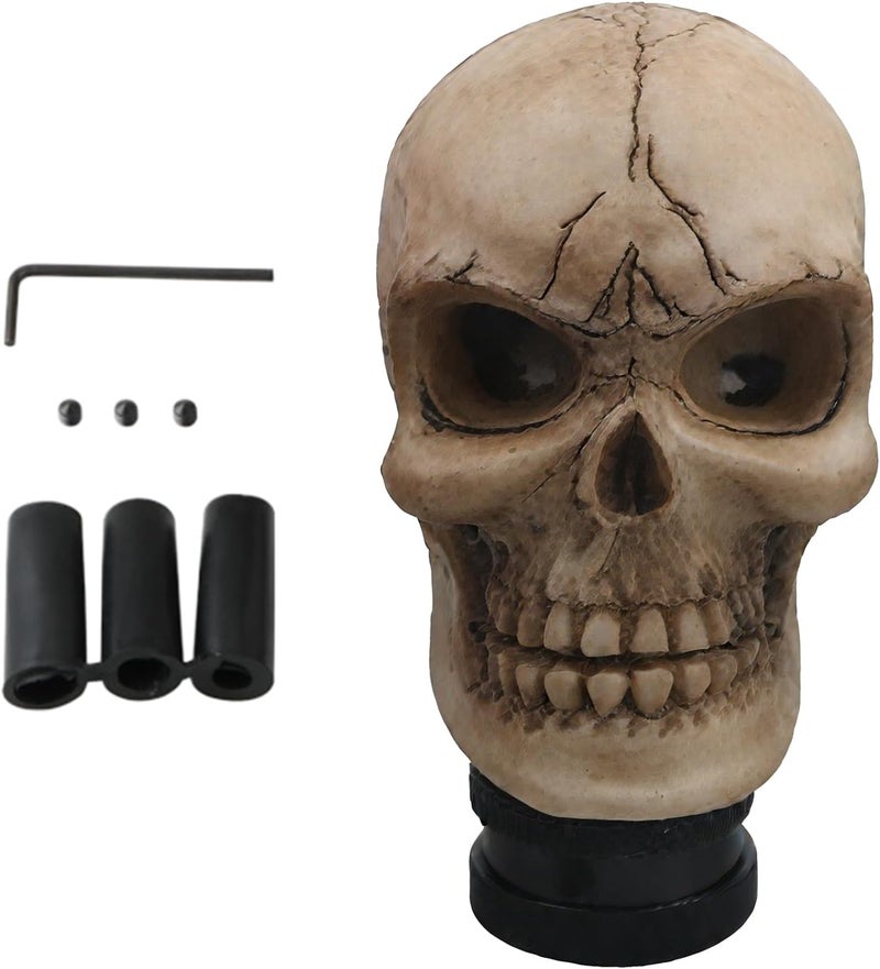 Car Skulls Gear Shift Knob, with Eye-Catching Design, Yellow, Gray, Black, Skeleton Shifter Handle, Decorative Transmission Lever, Easy Installation, for Vehicle Customization - Image 1