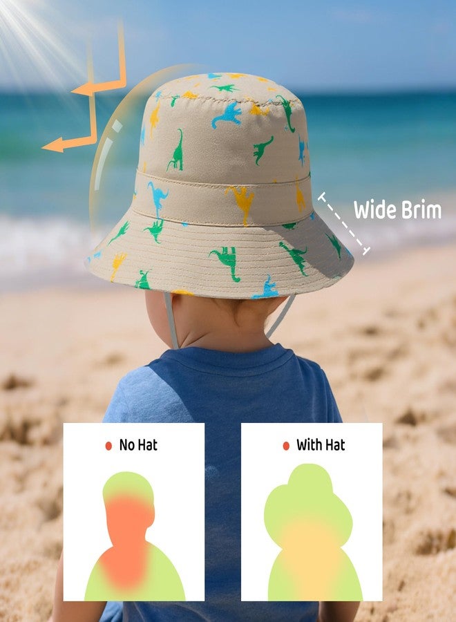 Durio UPF 50+ Baby Sun Hat Summer Sun Protection Wide Brim Soft Lining Beach Essential for Boys and Girls Toddler Bucket Hat B Khaki 12-24 Months - Image 4