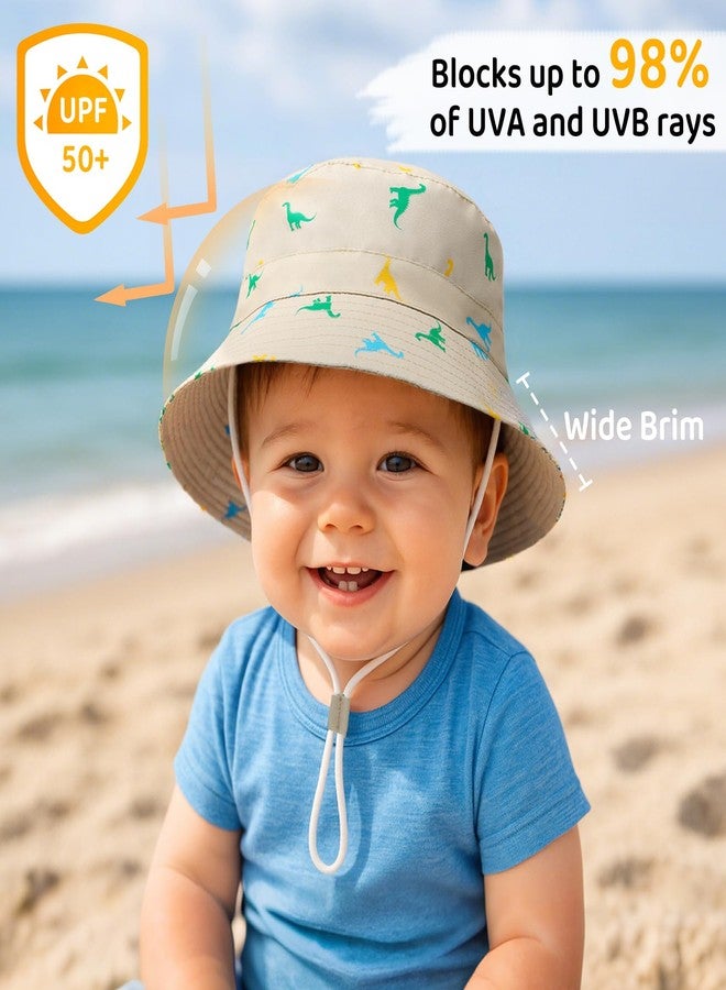 Durio UPF 50+ Baby Sun Hat Summer Sun Protection Wide Brim Soft Lining Beach Essential for Boys and Girls Toddler Bucket Hat B Khaki 12-24 Months - Image 5