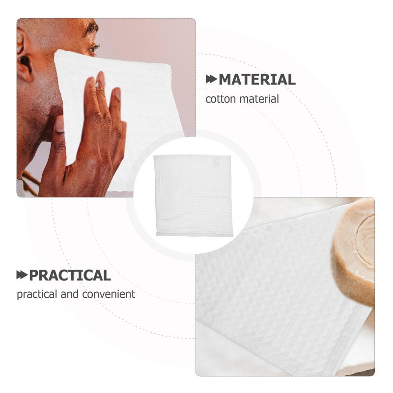 2 Pack White Honeycomb Cotton Washcloths Soft Face Towels For Baby And Bathroom - Image 5