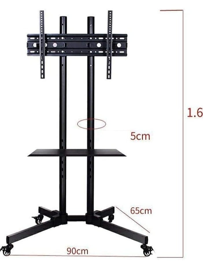 LCD LED TV Stand for 32 to 70inch with Wheel  Black - Image 2