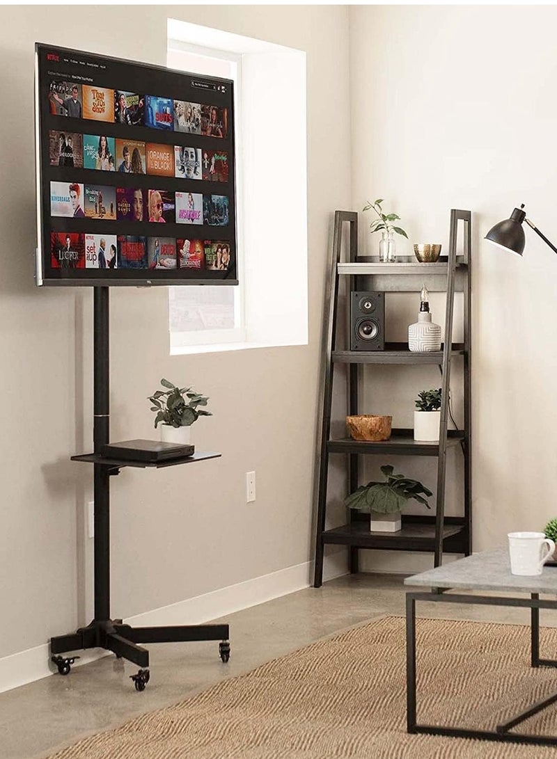 LCD LED TV Stand for 32 to 70inch with Wheel  Black - Image 4