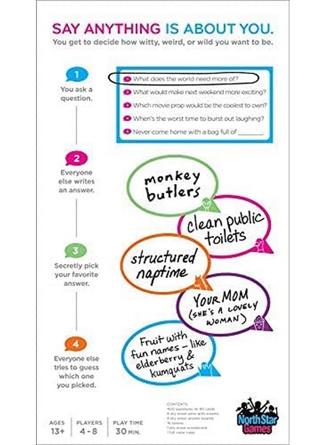 North Star Games Say Anything: 10th Anniversary-A Board Game by North Star Games 4-8 Players-Board Games for Family 30 Mins of Gameplay-Games for Family Game Night-for Kids and Adults Ages 13+ - English Version - Image 4