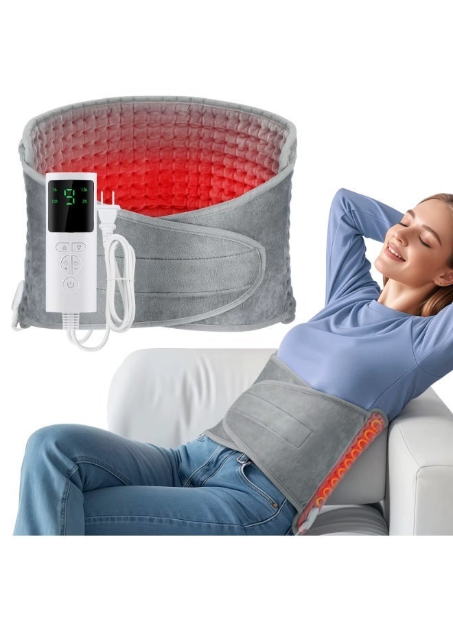 AREXA Electric Waist Heating Pad with LCD Controller, 9 Heating Levels & 4 Timer Options Heating Pad belt for Back Pain Relief, Fast Heat Pad for Muscle Stiffness Cramps Neck Abdominal Shoulder Relief - Image 2