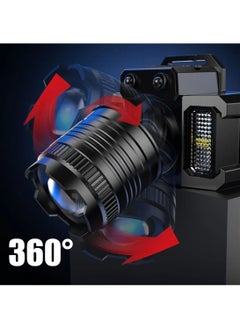 Generic Rechargeable LED Headlamp 360° Adjustable Headlamp with Motion Sensor and 5 Light Modes For Hiking Fishing Mountaineering and Camping  - Image 5