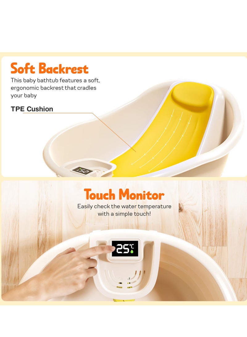 Baybee Baby Bath Tub for Kids, Baby Bath Seat Mini Swimming Pool, Kids Bather for Baby with Non-Slip Base, baby bath tub for kids 0 to 2 years (Yellow) - Image 3