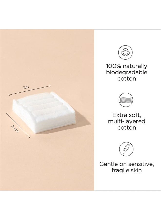 Diane Cotton Squares – 100% Real Cotton – Soft, Gentle on Face, Use for Makeup and Nail Polish Removal, Beauty Applicator - 160 Count (Pack of 1) - Image 4
