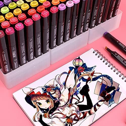 MOBDESK 48-Pcs Dual Tip Alcohol Markers Set - Graphic Art Sketch Pens for Drawing, Sketching, Calligraphy & Illustrations | Non-Toxic Twin Head Permanent Coloring Markers for Kids & Adults, Multicolor - Image 4