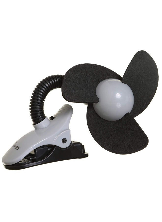 dreambaby - Deluxe Ezy-Fit Clip On Fan With Soft Fins - Perfect For Strollers, Cribs, Wheelchairs, Beach, Pool, Much More!, Black/Grey-1 Count (Pack Of 1) - Image 1