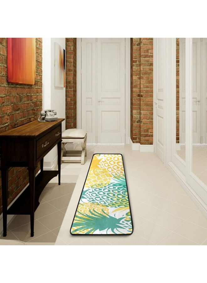 senya Pineapple Tropical Fruit Kitchen Rugs Nonslip Soft Doormats Bath Carpet Floor Runner Area Rugs For Home Dining Living Room Bedroom 72" X 24" - Image 3