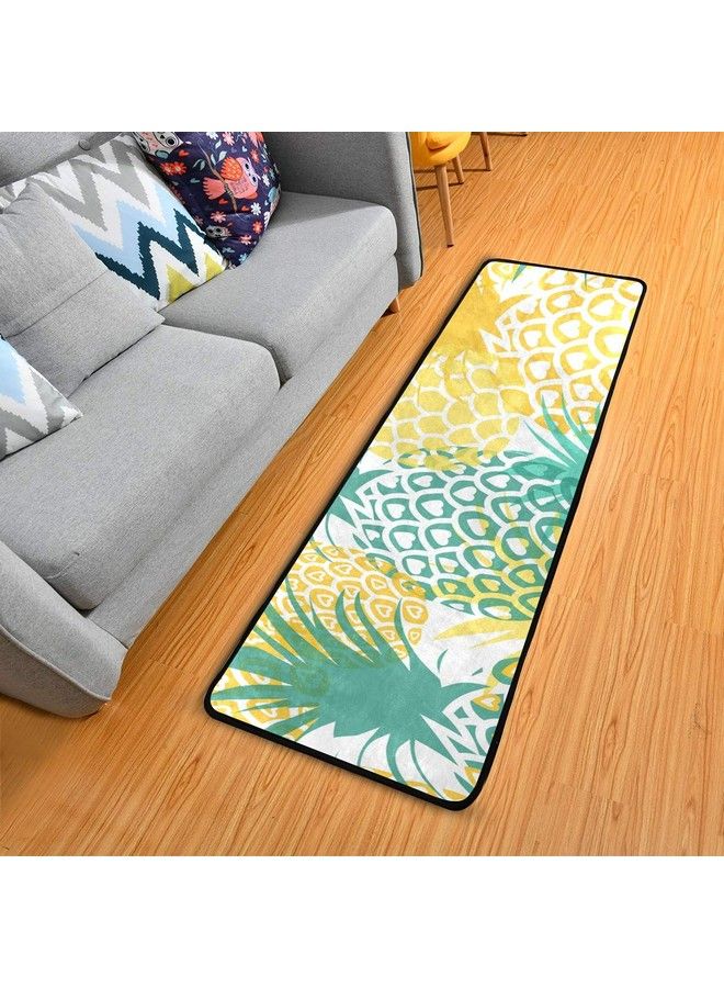 senya Pineapple Tropical Fruit Kitchen Rugs Nonslip Soft Doormats Bath Carpet Floor Runner Area Rugs For Home Dining Living Room Bedroom 72" X 24" - Image 2