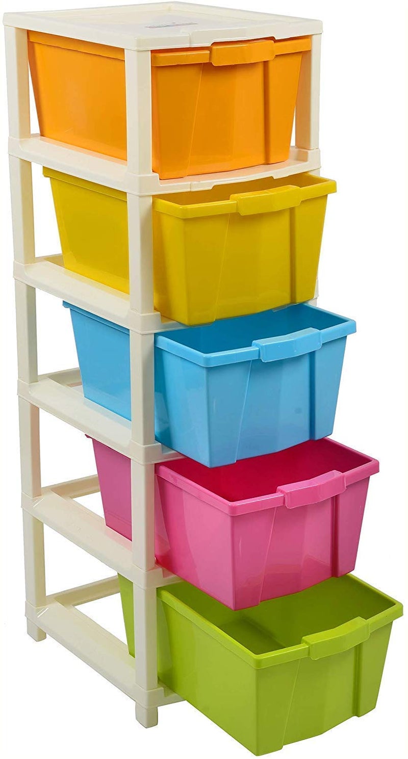 Joyful Studio XL Plastic Modular Drawer System for Home Office Hospital Parlor School Doctors Home and Kids Multicolour STUDIO5XL - Image 1
