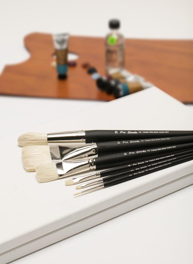 Creative Mark Pro Stroke Premium White Chungking Hog Bristle Artist Paint Brush - Try-Me Set of 7 - Natural Bristle Brush w/Great Control Suitable for Oils, Watercolors, Acrylics, Alkyds, Caseins - Image 3