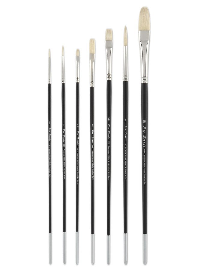 Creative Mark Pro Stroke Premium White Chungking Hog Bristle Artist Paint Brush - Try-Me Set of 7 - Natural Bristle Brush w/Great Control Suitable for Oils, Watercolors, Acrylics, Alkyds, Caseins - Image 5