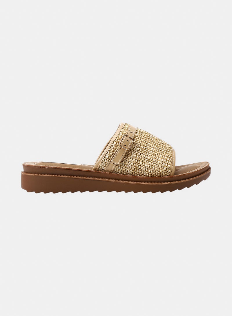 Dejavu Shoes HOG-DJTX-006  Raffia-Textured Comfort Slide For Women - Image 2