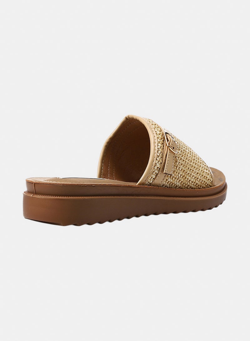 Dejavu Shoes HOG-DJTX-006  Raffia-Textured Comfort Slide For Women - Image 3