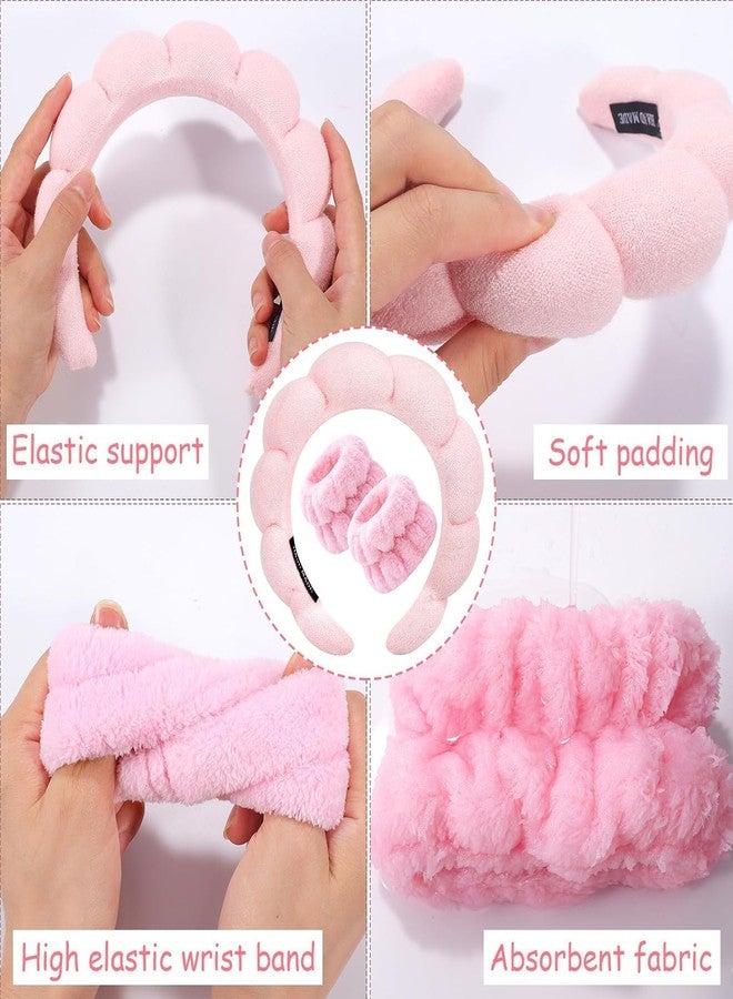Veemok 3-Piece Facial Headband and Wristband Set for Women - Spa Headband for Skincare, Makeup, and Face Washing - Soft Microfiber Hairband for Women, Ideal Makeup Hair Band for Facial Time - Image 4