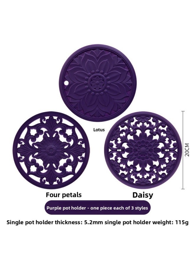 Chinese Classical Heat Insulation Mat Hollow Silicone Sand Pot Mat High Temperature Resistant Food Mat Bowl Mat Plate Mat Dining Table Anti-perm Mat 
