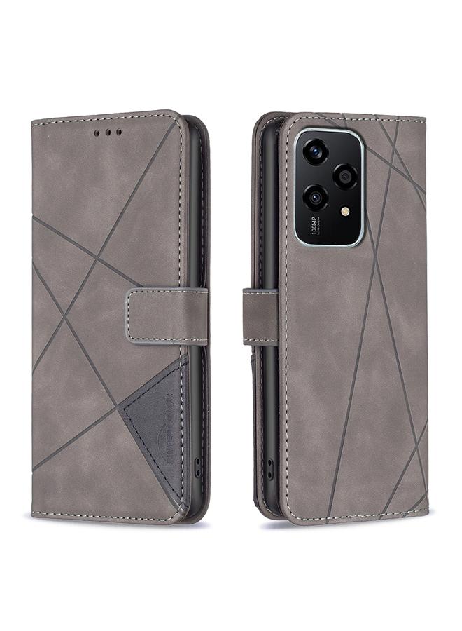 S-TOP Case For Honor 200 Lite Global Magnetic Buckle Rhombus Texture Leather Phone Case - Image 1