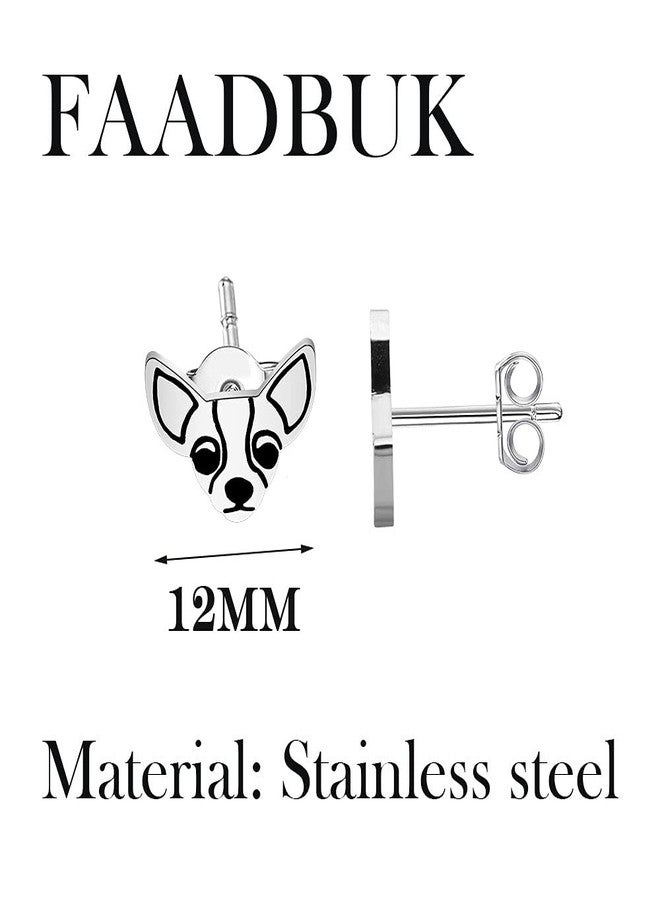 FAADBUK أقراط تشيهواهوا مرصعة من FAADBUK، مجوهرات تشيهواهوا، هدية تشيهواهوا، أقراط ساحرة على شكل كلب تشيهواهوا، هدية لمحبي كلاب تشيهواهوا (أقراط تشيهواهوا مرصعة) - Image 2