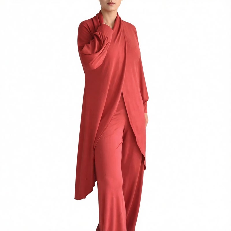 Fashion Long Sleeve Two-Piece Set with Wide Leg Pants for Women Casual Plus Size Loungewear