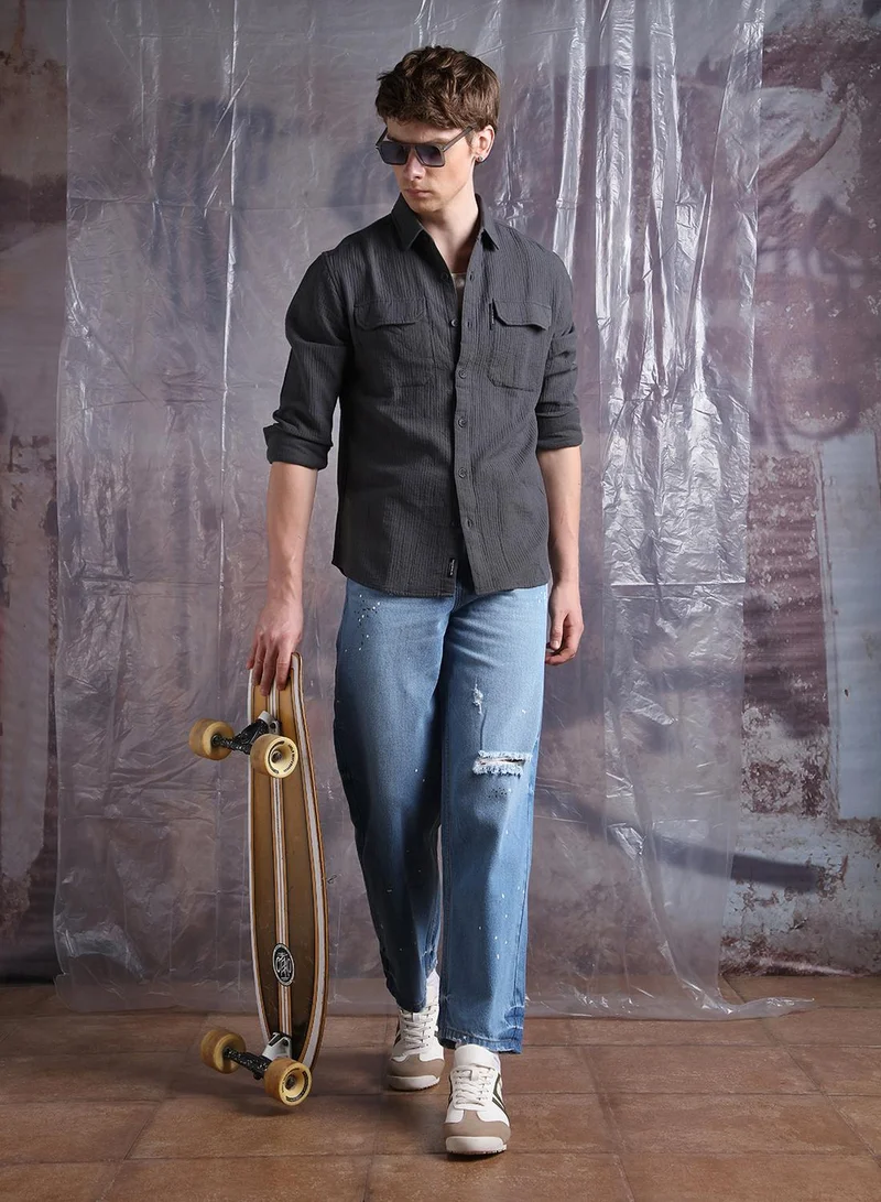 Men Loose Fit cotton Heavy Distress Paint splater Jeans