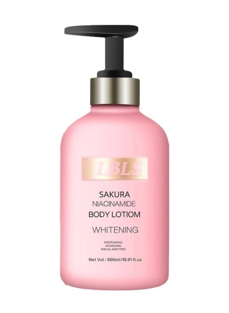 LBLS LBLS sakura body lotion 500ml niacinamide cherry whitening brighten moisturizing nourish dry skin - Image 5