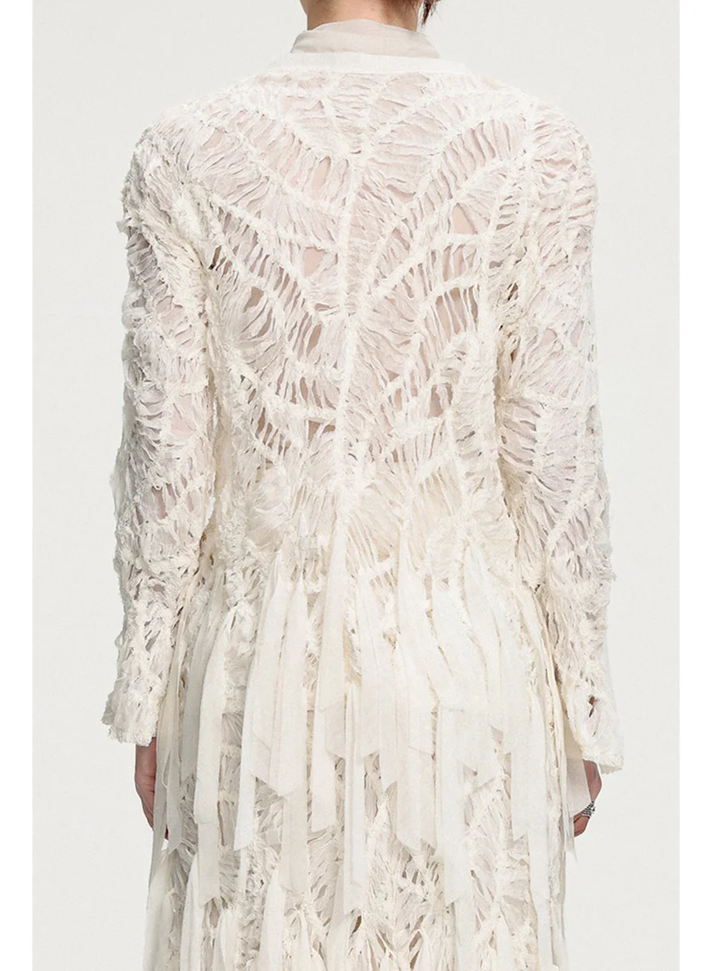 Bella Barnett  Textured Knit Long-Sleeve Top With Ribbon Details- Skye and Iris for Women | Best Price UAE