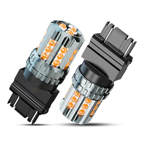 AZQOP 3157 LED Turn Signal Bulbs For Ford F150 F250 F350 1999 2000 2001 2002 2003 2004 2005 2006 2007 2008 2009 2010 2011 2012 2013 2014, 3156 3056 3057 Blinker Lights, 300% Brightness 3000K Amber, 2PCS - Image 1